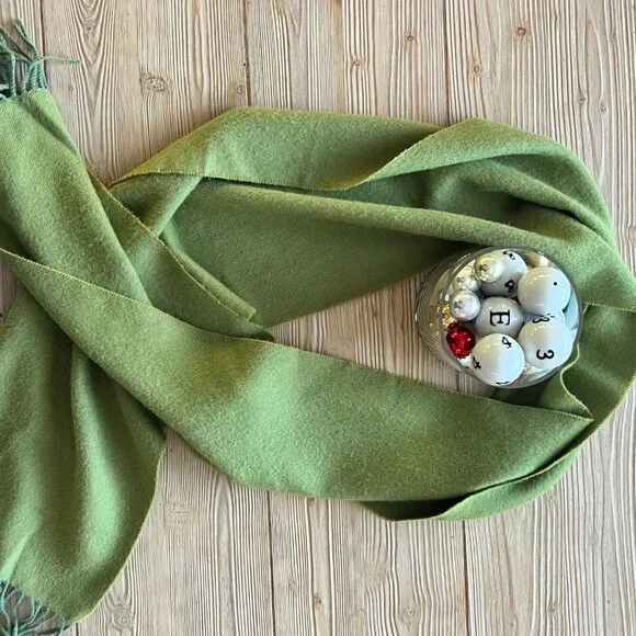Shupaca 100% Baby Alpaca Scarf – Green Apple | Soft Lightweight Cozy Wrap 12x71 - Picture 4 of 4